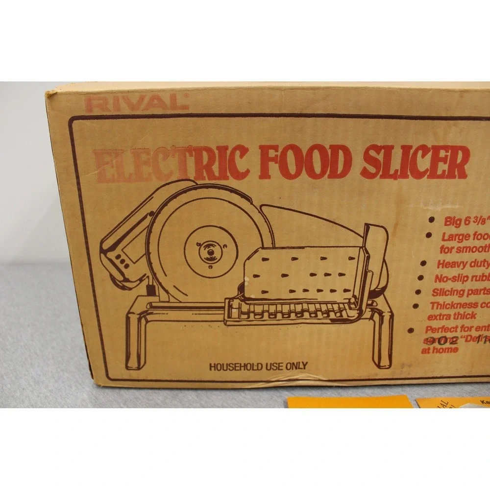 Rival Electric Food Slicer Chrome 1101E Vintage Stainless Steel Blade Adjustable